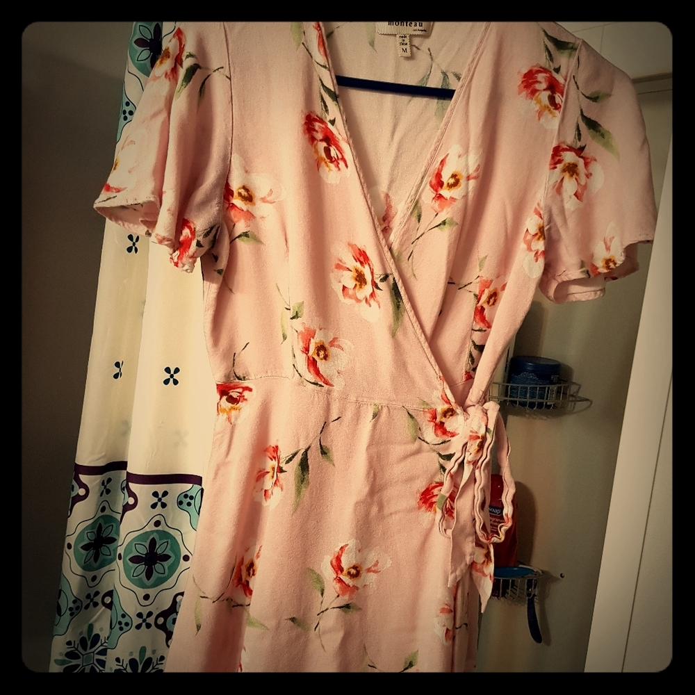 Monteau floral wrap around dress